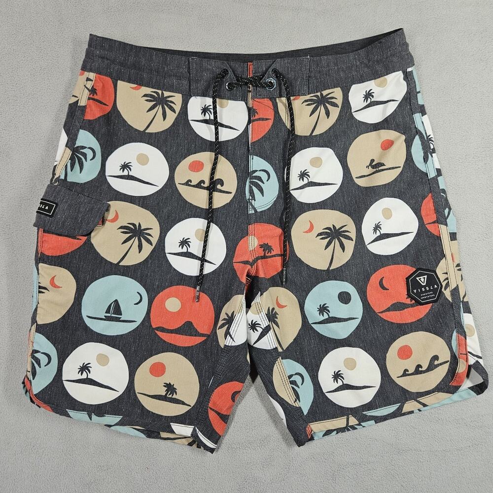 Vissla Board Shorts Mens 30 Upcycle Palm Tropical Trunks Stretch Surf Hoffman